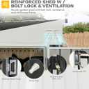 DWVO 5x3ft Resin Outdoor Storage Shed with Floor, Waterproof Lockable Storage Shed with Window, Plastic Outside Tool Storage for Garden, Backyard, Patio, Lawn,Blue-Gray+Black
