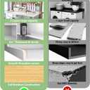2-Tier Bamboo Laundry Washer and Dryer Countertop White, 54 x 27.55 inches