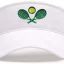 Embroidered Adjustable Pickleball Visor, Pickleball Sports Hat for Men Women,Gifts for Pickleball Lovers (White)