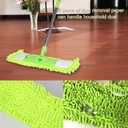 4Pcs Soft Flat Mop Refill Pads, High Absorption Cloth for Multi-Surface Floor Cleaning, 15.35-inch Board Compatible, Green