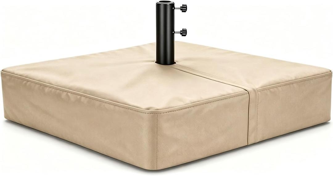 Patio Umbrella Base Cover 600D Outdoor Square Umbrellas Stand Base Covers Waterproof & Heavy Duty,Anti-UV,All Weather Protection Cover for Large Cantilever Umbrella Stands Base 42"L x 42"W x 5"H,Beige
