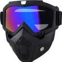Paintball Mask Anti Fog,Tactical Full Face Mask Ski Mask Goggles Detachable Adjustable,Motorcycle Riding Face Protection (Colorful)