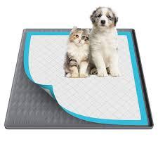 Pee Pad Holder for Dogs,Silicone Dog Puppy Pad Holder, 34 x 28 No Spill Raised Lip High Edge,Portable, LeakProof Mat Holder for Dog Training Pads,Square Potty Trays for Home Floor Protection