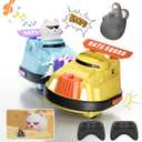 deependo 2 Pack Remote Control Car, RC Ejecting Bumper Car for Kids, Cat and Rat War Cheese Bumper Car, Car Toys for Ages 5-7, Christmas Birthday Gifts Toys for 3 4 5 6+ Year Old Boys Girls (Yellow)