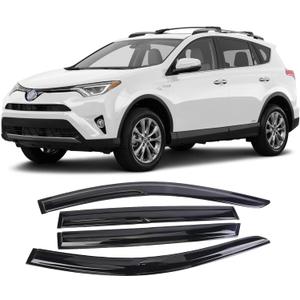 Tape-On Window Visors Deflectors Rain Guards 4 Piece Set Compatible with 2013-2018 Toyota Rav4 94992