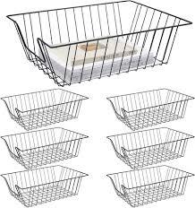 Yeaqee 6 Pcs Letter Tray Wire Paper Trays Stackable File Desk Organizer Metal File Paper Holder Basket for Desk Desktop Letter Storage for Office Home Classroom School(17'' x 12'' x 5 '',Black)