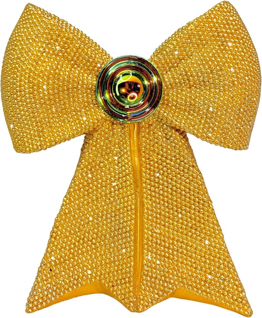 Gold Bow Glitter Vase  3-in-1 Flower Planter, Makeup Brush Holder & Desk Decor for Vanity, Bedroom or Gift
