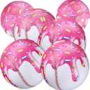 6 Pcs Inflatable Baseball, 10 Inch Ice Cream Drip Mini Beach Balls for Summer Outdoor Pool Beach Birthday Sports Baseball Drip Gender Reveal Party Decoration