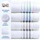 Bath Towels Set for Bathroom Luxury 6-Piece Cotton Towels, Soft Absorbent & Quick Dry, 600 GSM Bath Towels for Bathroom, Hotel Spa Quality (2 Bath, 2 Hand, 2 Washcloths, White Grey Stripe)