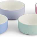 Elk and Friends Kids Porcelain Bowls with Silicone Sleeves | Suitable for Babies/Toddlers | Microwave & Dishwasher Safe | Non Slip Dinnerware | Snack Dishes | 4 Pack (Blush/Sage/Misty Blue/Lilac)