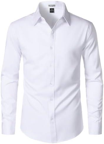 ZEROYAA Men's Wrinkle Free Long Sleeve Dress Shirt Business Casual Modern Slim Fit Button Down Shirts for Wedding and Office, Size XL