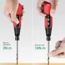 ORIA Mini Electric Screwdriver, Cordless Electric Screwdriver, 12 in 1 Rechargeable Screwdriver Set with 10 Screwdriver Bits, 1/4 inch Bit Holder, LED Light, Charging Cable, for Phones,Toys, PC (Red)
