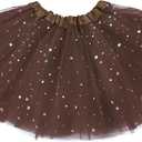 Century Star Sparkle Tutu for Toddler Girls Tulle Ballet Dance Skirt Princess Baby Kids Dress up Birthday Party 3 Layers 2-8T (Pink Purple Blue Tutu)