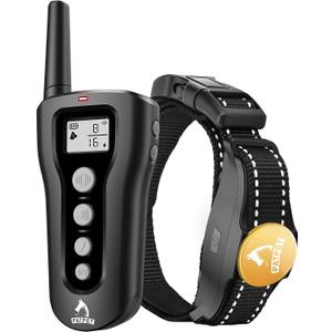 PATPET Dog Shock Collar - Rechargeable Dog Training Collar with Remote for Medium Large Dogs, 3 Training Modes (Beep/Vibration/Shock) IPX7 Waterproof 1000Ft Electric Dog Collar(Black)