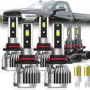For 2013 2014 2015 DODGE RAM 1500 2500 3500 With Projector light Bulbs, 9005/HB3/H10 + 9012 High/Low Beam + 9145/9006 Fog Lights Turn signal Lights Combo, 8-Pack