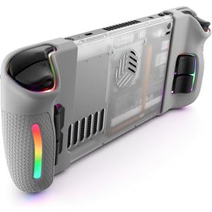 JSAUX Transparent Back Plate RGB Compatible with Steam Deck OLED/LCD, DIY Clear Replacement Back Shell Case Compatible with Steam Deck - PC0106 RGB Version [Crystal]