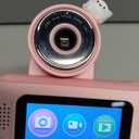 Upgrade Kids Selfie Camera,Chritmas Birthday Gift for 3-9 Years Old Girls,Portable Toy for 3 4 5 6 7 8 9 Year Children,Toddler 1080HD Digital Video Camcorder Camera with 32G SD Card Pink