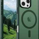 SUPFINE Magnetic for iPhone 16 Pro Max Case (Compatible with MagSafe) (Military Grade Drop Protection) Slim Translucent Matte Shockproof with Anti-Fingerprint Phone Case, Forest Green