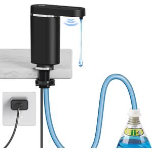 Automatic Dish Soap Dispenser for Kitchen Sink, Touchless Electric Sink Soap Pump, Leak-Proof & Universal Fit, 35" No-Spill Tube Kit, Easy Install & Sleek for Kitchen Bathroom (Black)