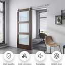 EaseLife 6.6 FT Stainless Steel Sliding Barn Door Hardware Track Kit,Heavy Duty,Anti-Rust Anti-Corrosion,Slide Smoothly Quietly,Easy Install (6.6FT Track Kit for 36"~40" Single Door)