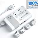 [Game-Changer] DOACE 500W Max 220V to 110V Converter, 50Hz to 60Hz Voltage Converter for European Travel, 100% Pure Sine Wave Power Converter US to Europe for CPAP Hair Straightener Laptop Cell Phone (White)