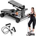 GORISE Steppers for Home Workout - Adjustable Height Stair Stepper with Resistance Bands & LCD Monitor