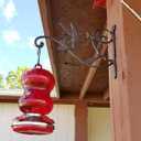 Mkono Hanging Plant Bracket Hook Iron Decorative Plant Hanger for Flower Basket Bird Feeder Wind Chime Lanterns, 1 Pack