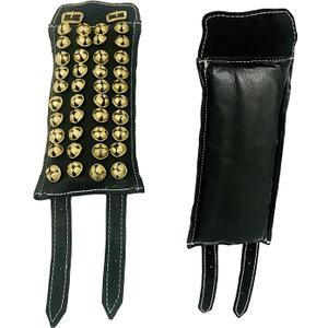 Brown Leather Pad 4 Line Ghungroo Pair (16 NO. GHUNGROO) Big Dancing Bells - FOUR LINE BROWN LEATHER PAD GHUNGROO PAIR