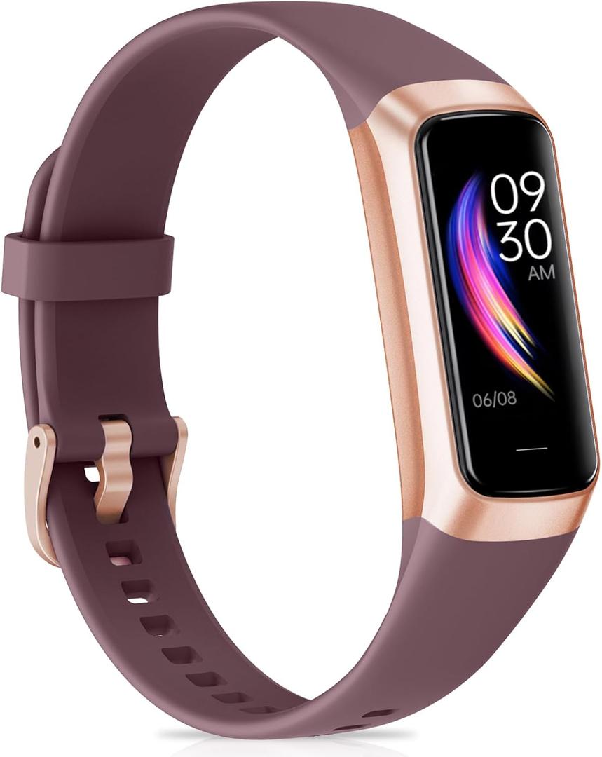 Fitness Tracker with 24/7Heart Rate, Blood Pressure, Sleep Tracking, Calorie, Activity Tracker with 1.1" AMOLED Color Screen, Waterproof Step Tracker for Android iPhones Women Men (Bordeaux)