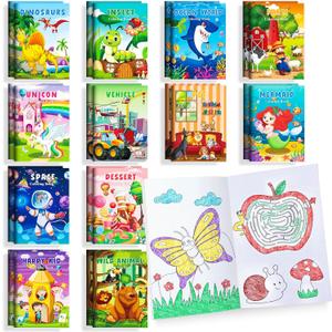 BenLouis Coloring Books Party Favors Bulk Mini Coloring Books for Kids Ages 4-8-12 Small Activity Books For Birthday Party Gifts Goodie Bags Stuffers Classroom Travel Activity12pcs Colorful