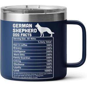 German Shepherd Mug  14oz Stainless Steel Tumbler Cup, Funny and Unique Gift for German Shepherd Dog Lovers and Owners, Perfect for Christmas, Xmas, and Birthday Celebrations