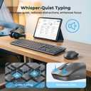 Wireless Keyboard and Mouse, Quiet Bluetooth Keyboard Mouse Set, 2.4G/Bluetooth Full-Sized Computer Keyboard, 3200 DPI Adjustable Mouse, Long-Life Battery, for PC/Laptop/Tablet/Windows/Mac