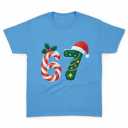 MOUSYA Christmas TShirt Women Merry Bright Colorful Letter Printed Sweatshirt Casual Long Sleeve Round Neck Pullover Tops (Sky Blue) Size L