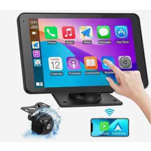 Portable Wireless Car Stereo, 7 HD Touchscreen Cam Compatible Apple Carplay