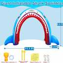 11Ft Long Inflatable Shark Sprinkler for Adults, Giant Outdoor Water Toys Blow up Shark Arch Sprinkler for Adults Fun Summer Gifts Backyard Garden Lawn Water Party Games Outside Activities