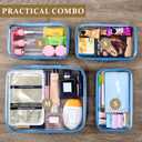 4 pcs Clear Zipper Pouches,Hard Shell Zipper Case, Toiletry Bag for Travel, CLear Diaper Bag, Toiletry Pouch, Travel Organizer, Cosmetic Bag,Toy Storage Bins (M+3S) (Blue)