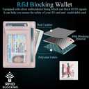 LinsCraft Slim Minimalist Wallet, Small Leather Front Pocket Wallets, RFID Blocking, Credit Card Holder for Men Women (Pink)
