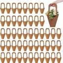 Merkaunis 50 Pcs Flower Bouquet Bags with Handle, Kraft Paper Flowers Gift Bags, Paper Brown Creative Cone Flower Sleeves for Flower Arrangement and Home Decoration