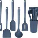 Kitchen Silicone Cooking Utensils Set of 6 with Holder, 600F Heat Resistant, BPA Free, Hassle-Free Cleanup, Heat-Resistant Kitchen Utensils Tools Gadgets Set for Non-Stick Pan Baking Flipping