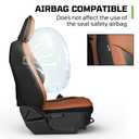 Ford Maverick 2022-2026 Custom Car Seat Covers Full Set, Faux Leather Truck Car Seat Covers for XL, XLT, Lobo, Lariat,Tremor,Full Coverage Automotive Seat Covers Compatible with Airbag (Black&Gary)