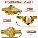 2551 Pressure Balancing Valve, Shower Diverter with Built-In 3-Function Transfer, Compatible with Posi-Temp Trim Valve, 1/2 CC/IPS Connections, Brass 4-Port for Bathtub and Shower
