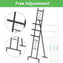 58IN Black Easel Stand for Sign, 3 Tier Adjustable Larger Wedding Welcome Sign Holder, Art Poster Display Stand Free Standing with Chain, 17x17x58 Inch
