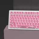 Dagaladoo Pink Clear Keyboard keycaps,Transparent keycaps 60 75 100 Percent,Ceramic Jelly Key caps Set,Shine Through Crystal caps,MDA Profile Key caps for Mechanical Keyboard(115Key)