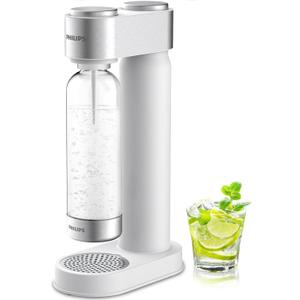 Philips Sparkling Water Maker, Soda Streaming Machine with Quick Twist Bottle, 1L BPA free PET Carbonating Bottle, Soda Maker Compatible with 60L CO2 Carbonator (NOT Included), ADD4902BKOQ/37 (White)