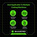 SHARPRO Flush Trim Spiral Router Bit 1 4 Inch Shank, Down Cut Spiral Router Bits with Bottom Bearing, Extra Long Coated Carbide Bit，CNC Woodwork， 1-1/ 4 Inch CL, 3 Inch OVL（2 Pack）