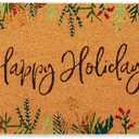 Okuna Outpost Rectangular Coco Coir Doormat - Coco Winter Door Mat for Dirt & Mud - Winter Welcome Mat Coir with Grip Backing - Outdoor Holiday Rug with High-Pile Fibers - 17 x 30 in Multi Color