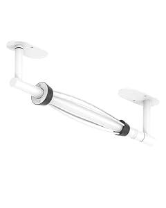 BATHDANCE Paper Towel Holder Under Cabinet, Single Hand Operable Roll Holder with Damping Effect,No Drilling or Wall Mounted SUS304 Stainless Steel for Kitchen Bathroom (White)