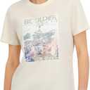 Spyder Women's Boulder Colorado Graphic Short Sleeve Tee T-Shirt (Beige, M)