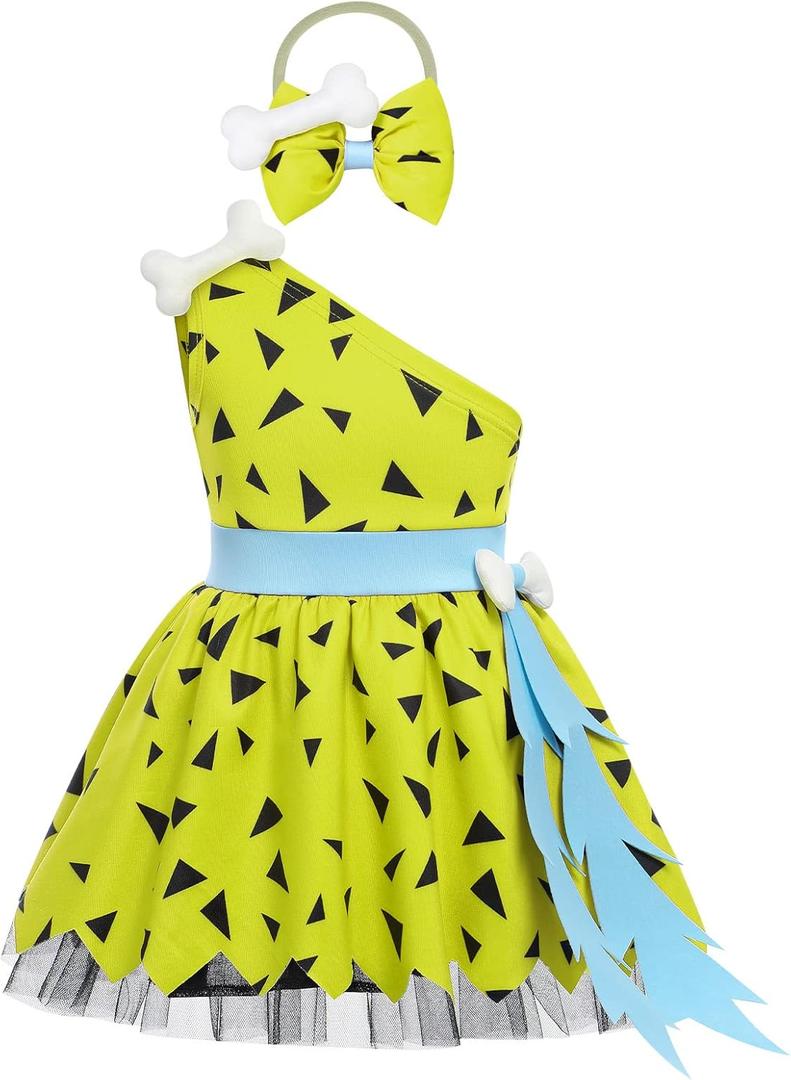 FYMNSI Toddler Kids Caveman Costume Baby Girls Boys Historical Stone Age Cave Man Cavegirl Outfits (2-3T)