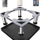 Mini Fridge Stand with Silicone Mat, Adjustable Refrigerator Stand with 4 Stainless steel Feet, 24''x 24'' Dorm Fridge Stand Protect From Appliance Leaks for Fridge, Washer, Dryer (7.3"-8.5" High)